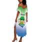 Personalised Sierra Leone Independence Day Summer Maxi Dress Coat Of Arms Flag Map