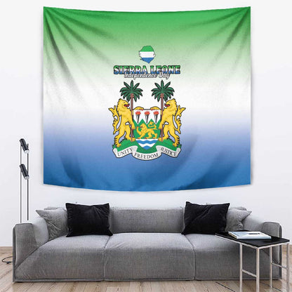 Personalised Sierra Leone Independence Day Tapestry Coat Of Arms Flag Map