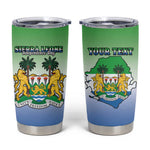 Personalised Sierra Leone Independence Day Tumbler Cup Coat Of Arms Flag Map