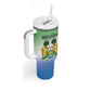 Personalised Sierra Leone Independence Day Tumbler With Handle Coat Of Arms Flag Map