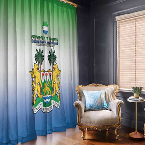 Personalised Sierra Leone Independence Day Window Curtain Coat Of Arms Flag Map