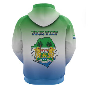 Personalised Sierra Leone Independence Day Zip Hoodie Coat Of Arms Flag Map