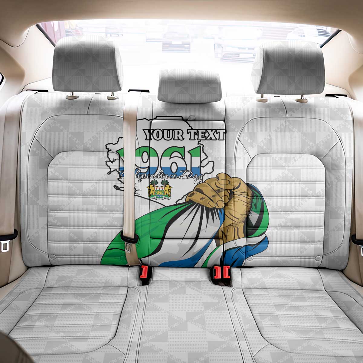 Personalised Happy Independence Sierra Leone Back Car Seat Cover April 27th
