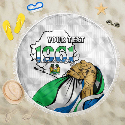 Personalised Happy Independence Sierra Leone Beach Blanket April 27th