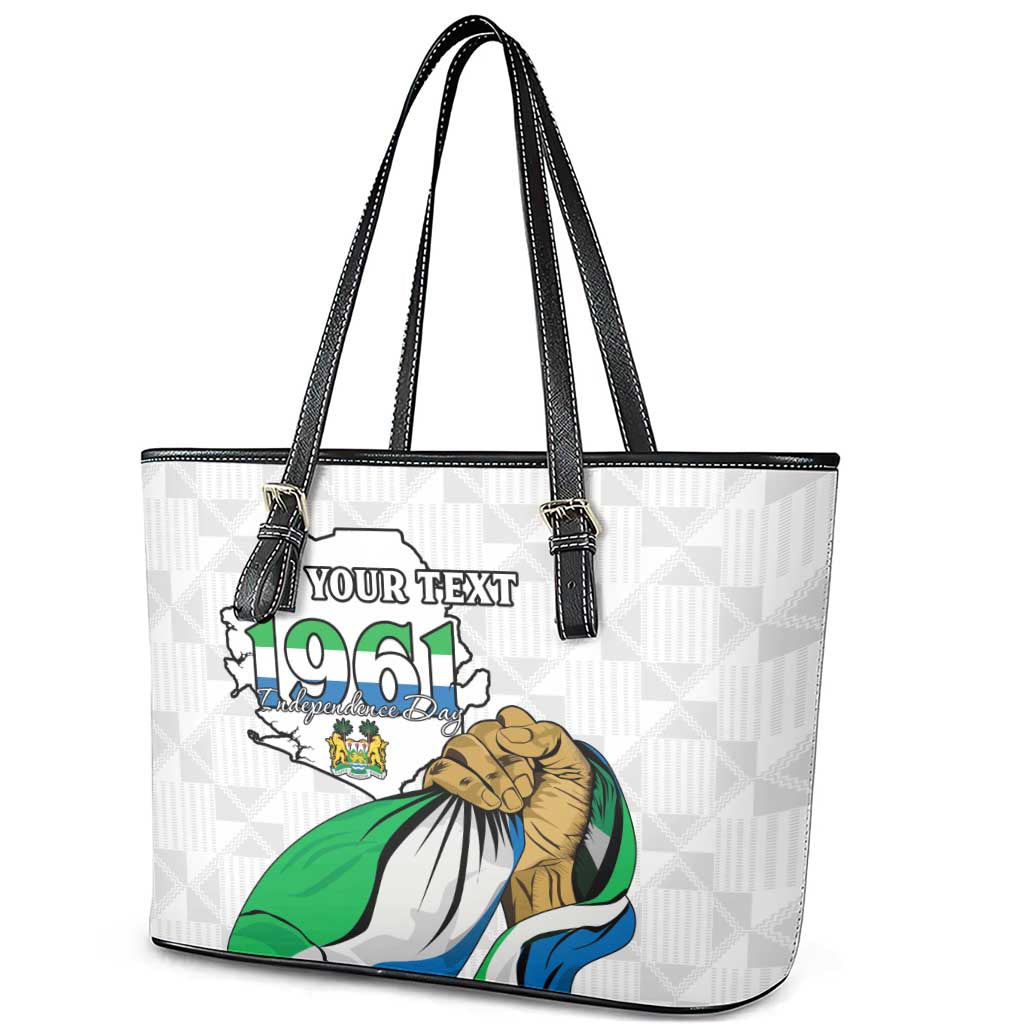 Personalised Happy Independence Sierra Leone Leather Tote Bag April 27th