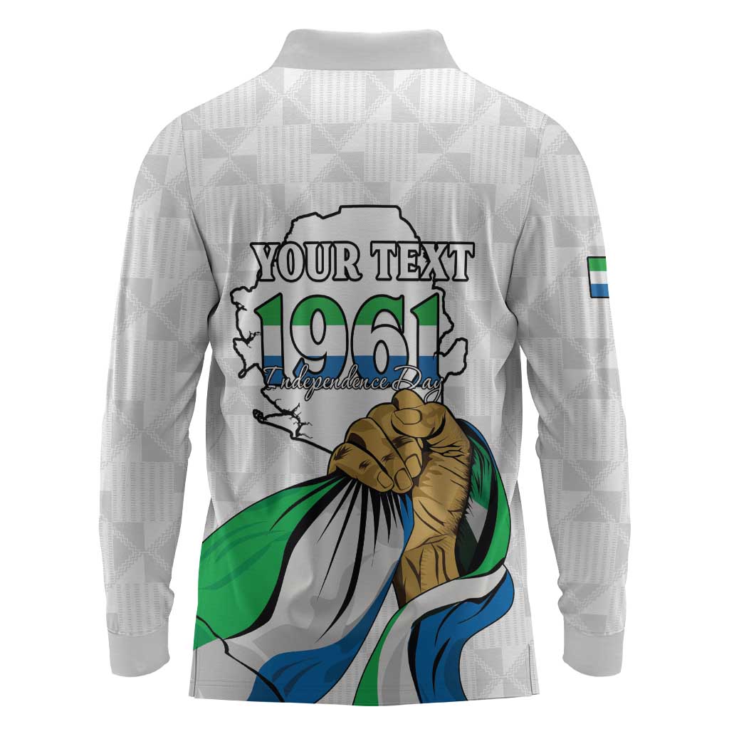 Personalised Happy Independence Sierra Leone Long Sleeve Polo Shirt April 27th