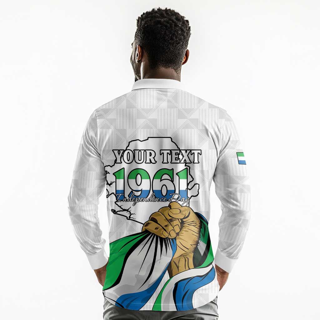 Personalised Happy Independence Sierra Leone Long Sleeve Polo Shirt April 27th