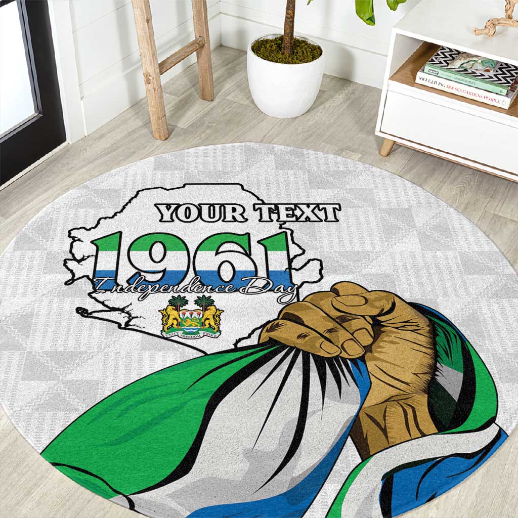 Personalised Happy Independence Sierra Leone Round Carpet April 27th