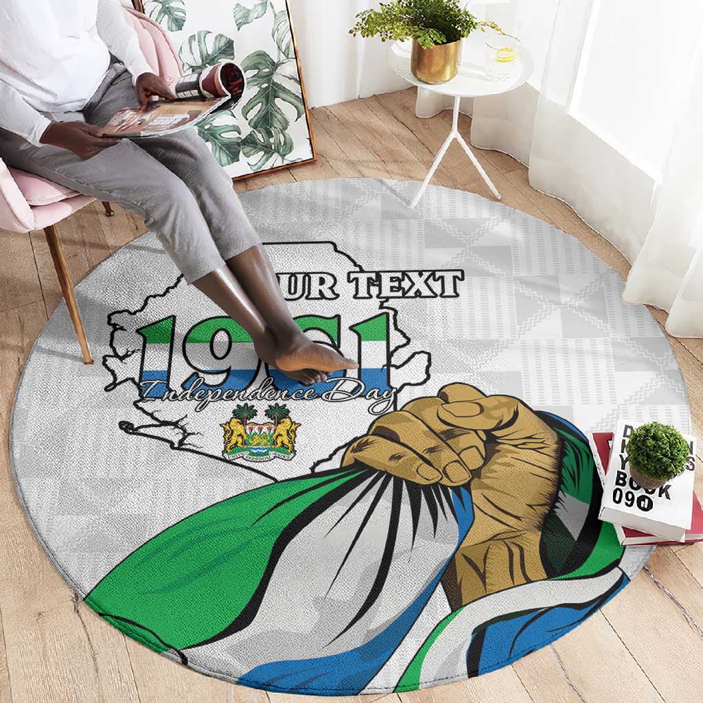 Personalised Happy Independence Sierra Leone Round Carpet April 27th