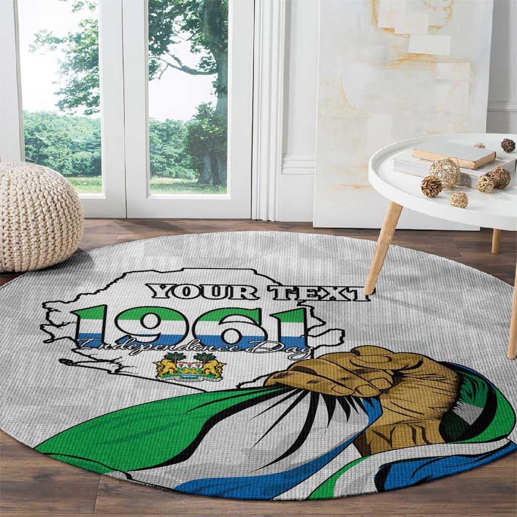 Personalised Happy Independence Sierra Leone Round Carpet April 27th