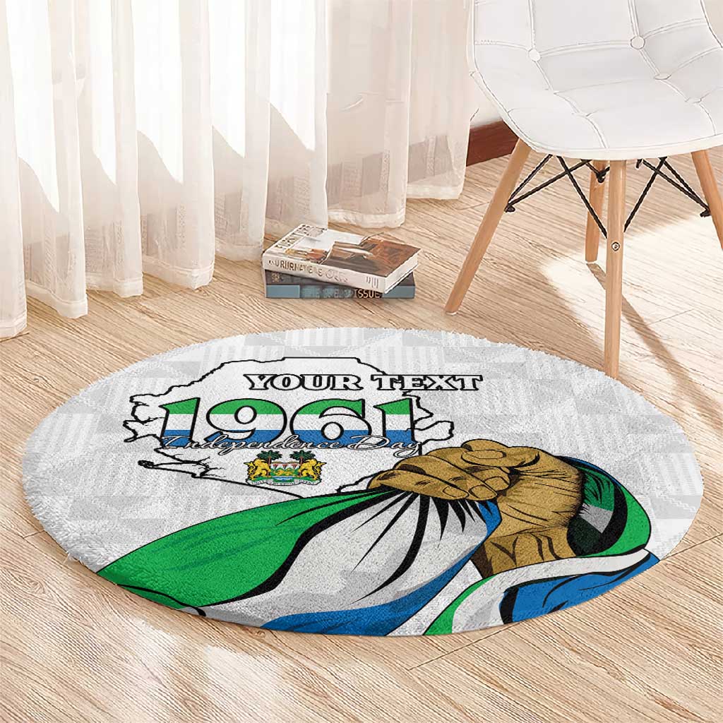 Personalised Happy Independence Sierra Leone Round Carpet April 27th