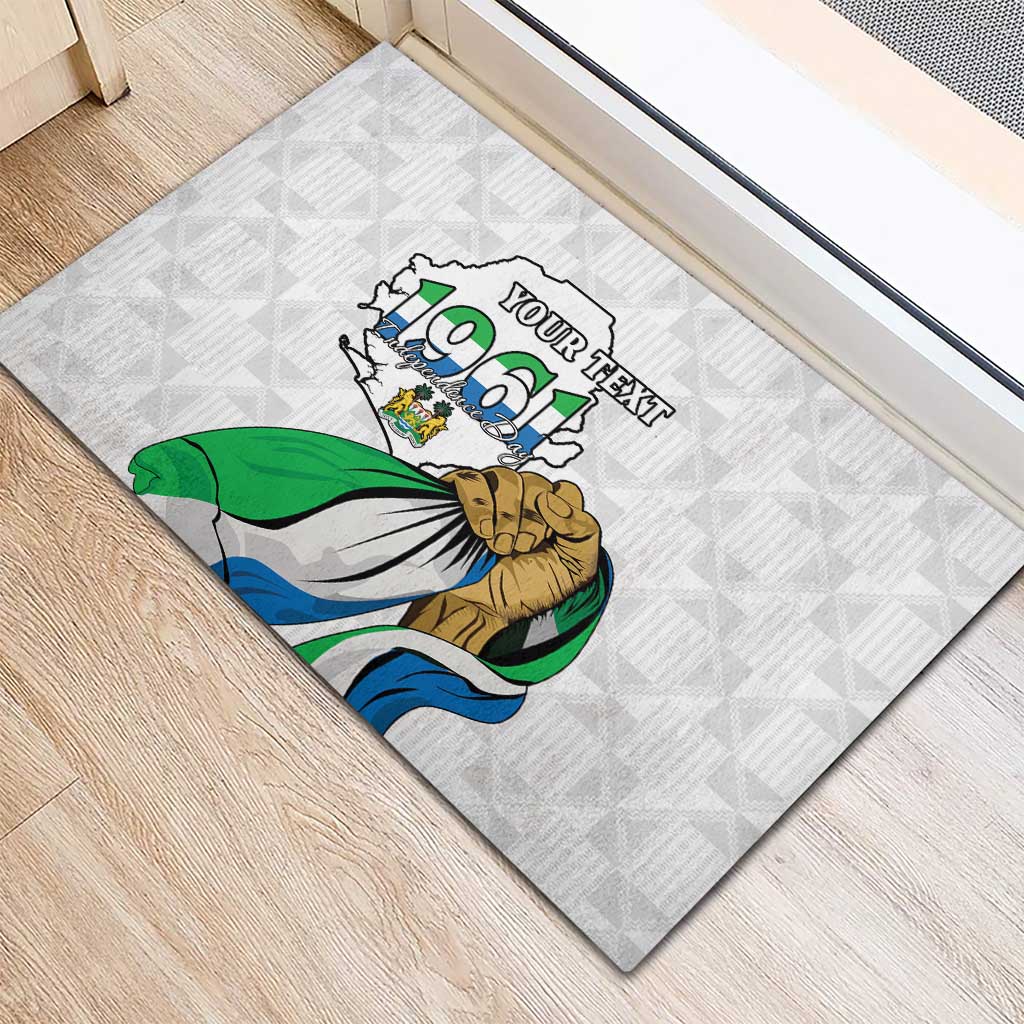 Personalised Happy Independence Sierra Leone Rubber Doormat April 27th