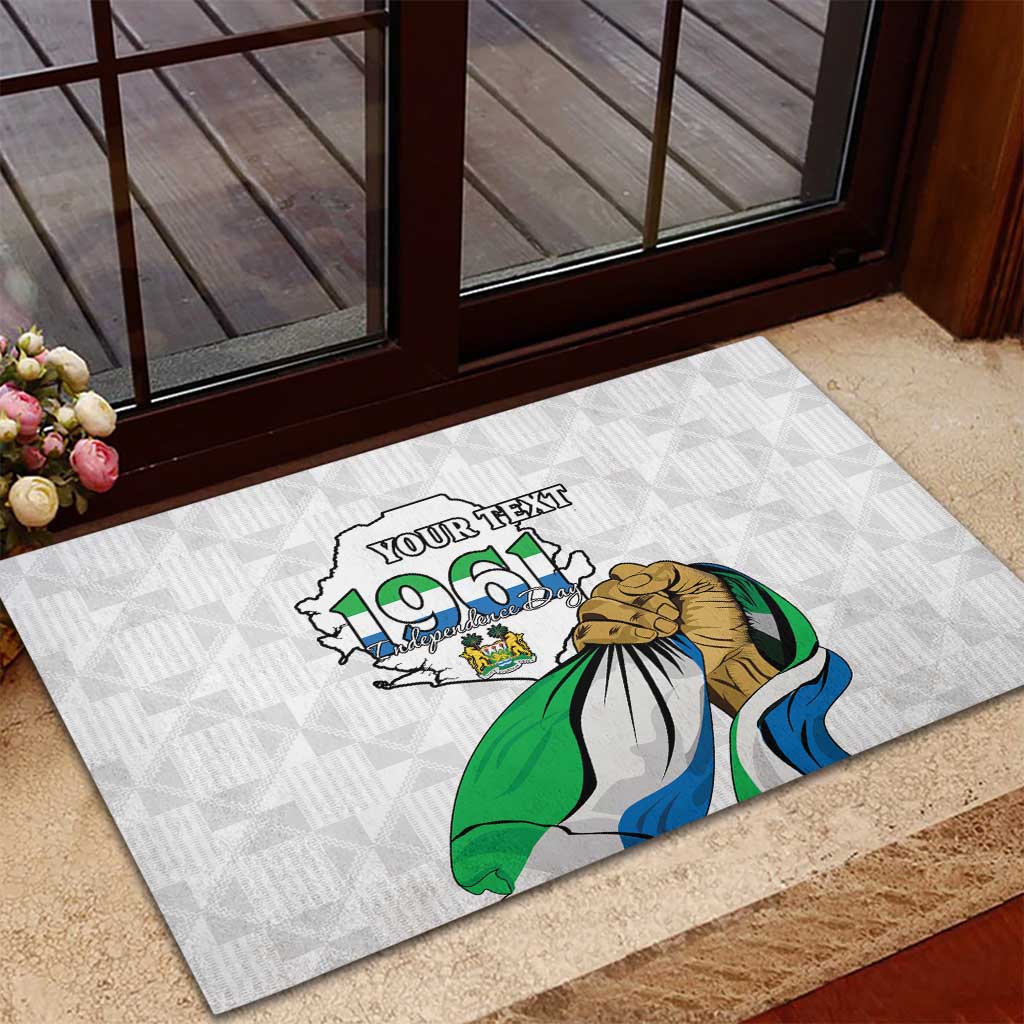Personalised Happy Independence Sierra Leone Rubber Doormat April 27th