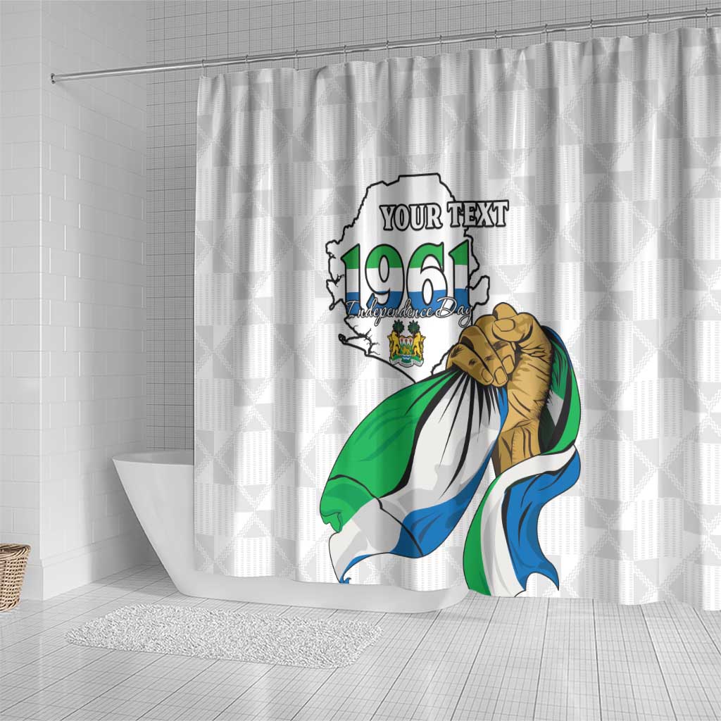 Personalised Happy Independence Sierra Leone Shower Curtain April 27th