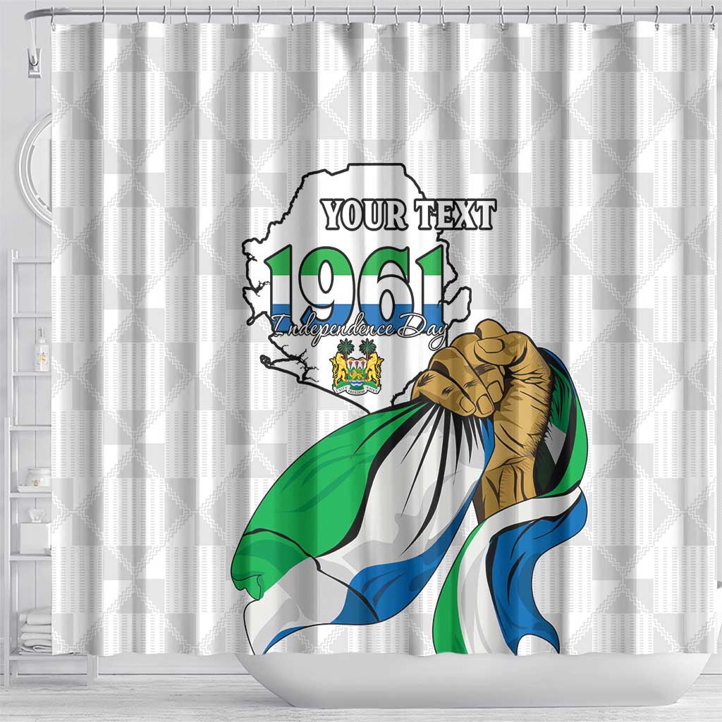 Personalised Happy Independence Sierra Leone Shower Curtain April 27th
