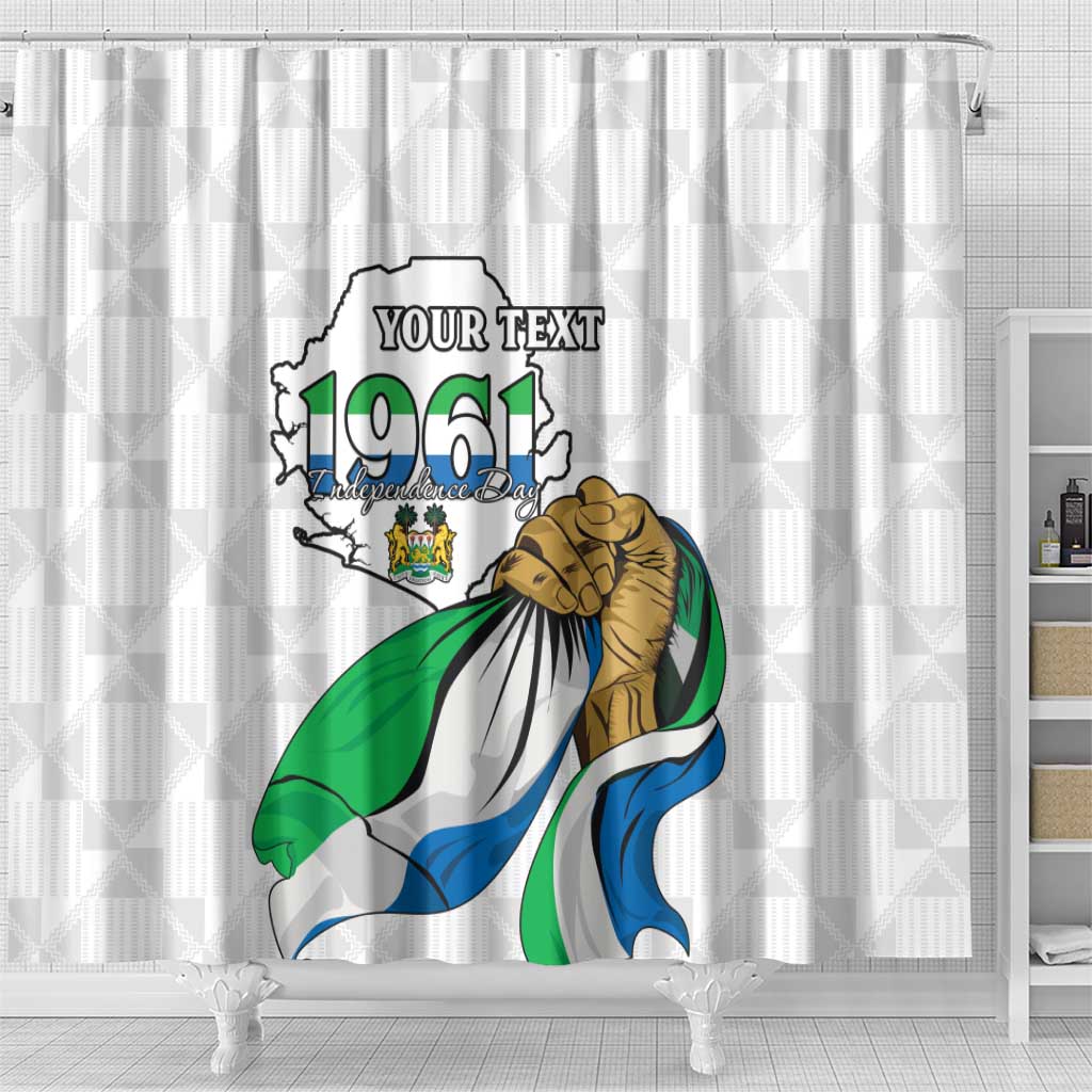 Personalised Happy Independence Sierra Leone Shower Curtain April 27th
