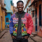 Personalised Haitian Heritage Month Bomber Jacket Coat Of Arms With Dashiki Pattern