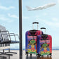 Personalised Haitian Heritage Month Luggage Cover Coat Of Arms With Dashiki Pattern
