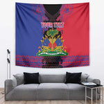 Personalised Haitian Heritage Month Tapestry Coat Of Arms With Dashiki Pattern