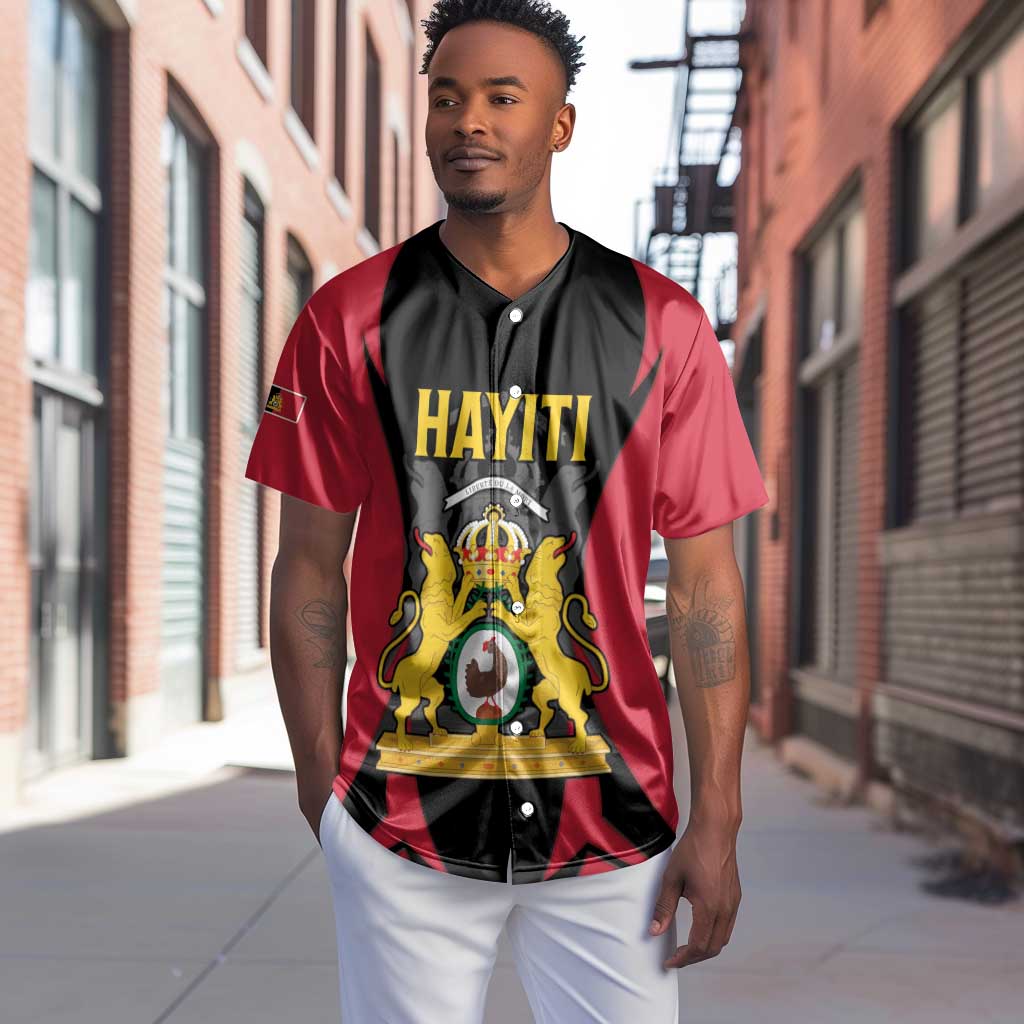 Personalised First Empire Of Haiti Baseball Jersey Coat Of Arms Sporty Style