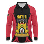Personalised First Empire Of Haiti Long Sleeve Polo Shirt Coat Of Arms Sporty Style