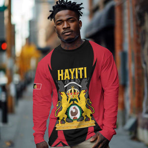 Personalised First Empire Of Haiti Long Sleeve Shirt Coat Of Arms Sporty Style