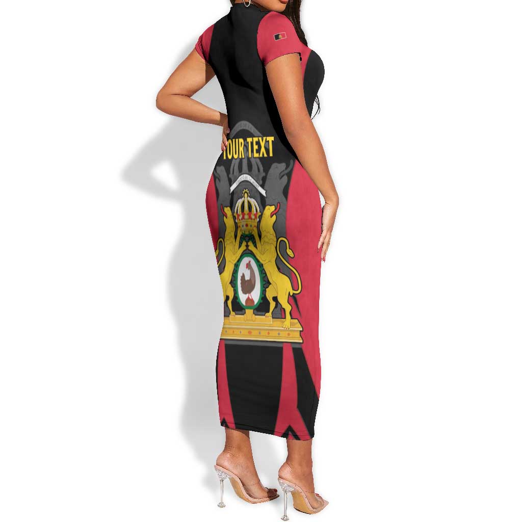 Personalised First Empire Of Haiti Short Sleeve Bodycon Dress Coat Of Arms Sporty Style LT15