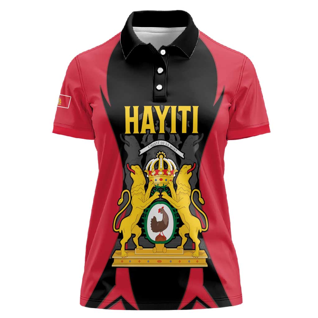 Personalised First Empire Of Haiti Women Polo Shirt Coat Of Arms Sporty Style