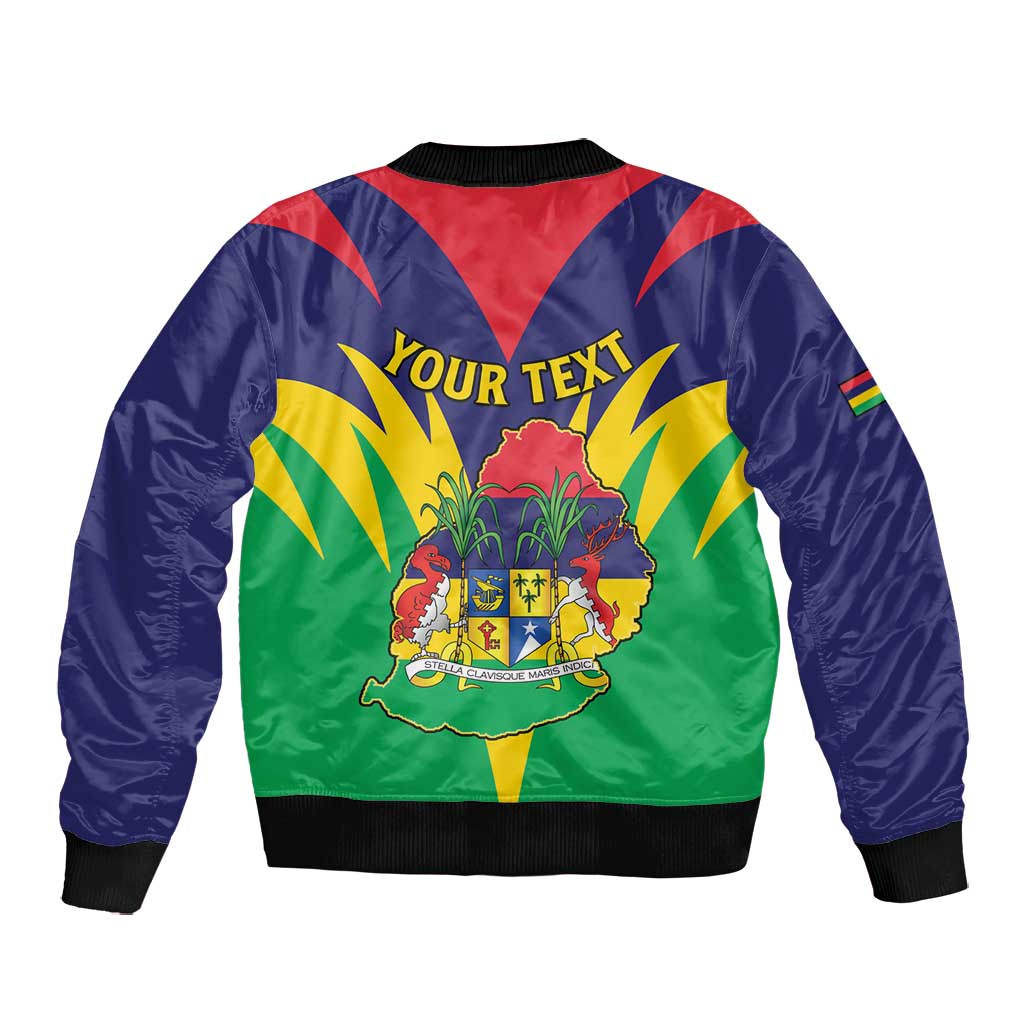 Personalised Republique de Maurice Bomber Jacket Coat Of Arms Flag Style