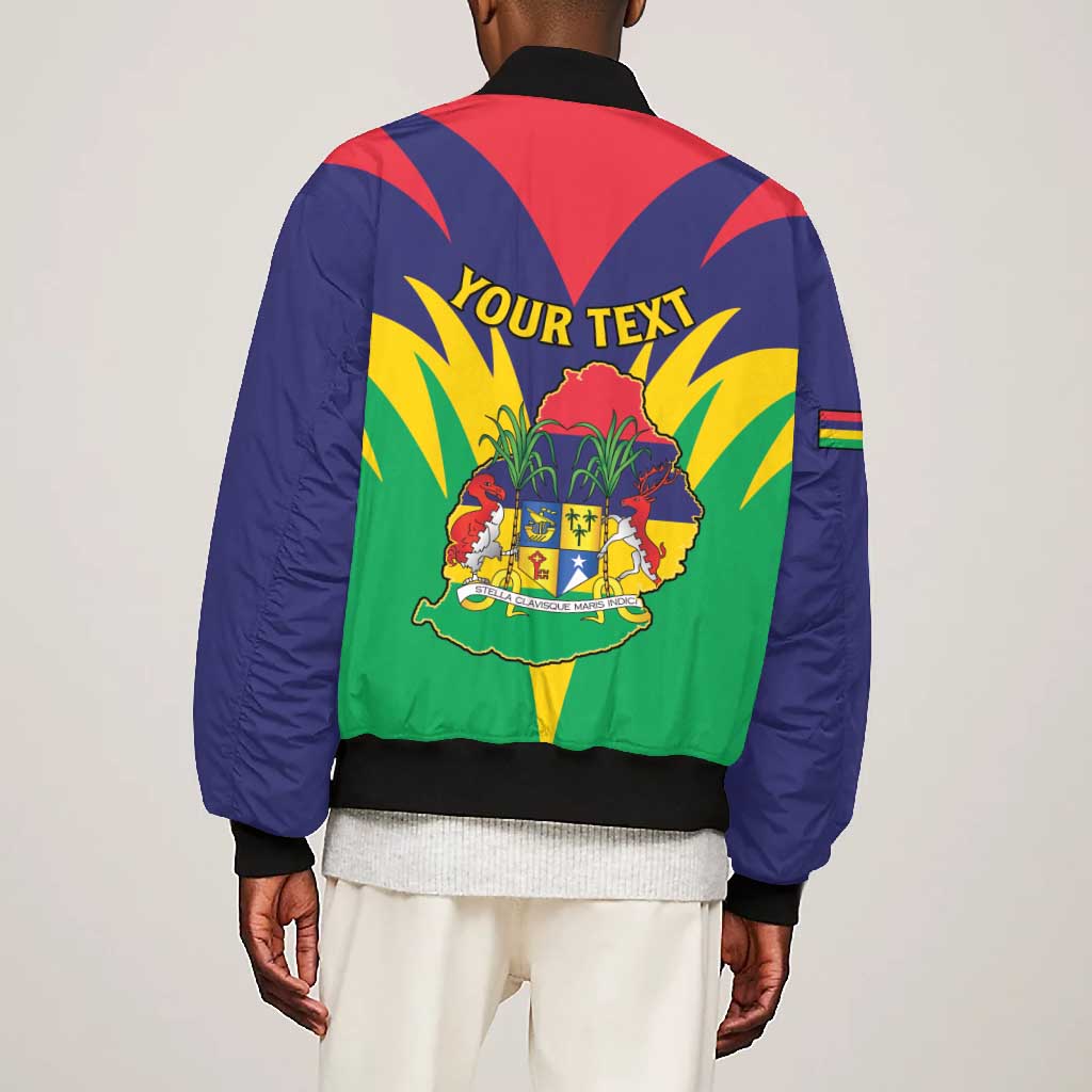Personalised Republique de Maurice Bomber Jacket Coat Of Arms Flag Style