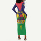 Personalised Republique de Maurice Long Sleeve Bodycon Dress Coat Of Arms Flag Style LT15