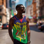 Personalised Republique de Maurice Men Tank Top Coat Of Arms Flag Style
