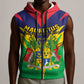 Personalised Republique de Maurice Sleeveless Zip Hoodie Coat Of Arms Flag Style - African Pride