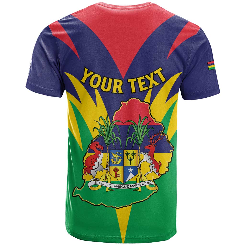 Personalised Republique de Maurice T shirt Coat Of Arms Flag Style
