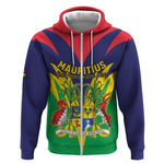 Personalised Republique de Maurice Zip Hoodie Coat Of Arms Flag Style