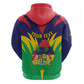 Personalised Republique de Maurice Zip Hoodie Coat Of Arms Flag Style