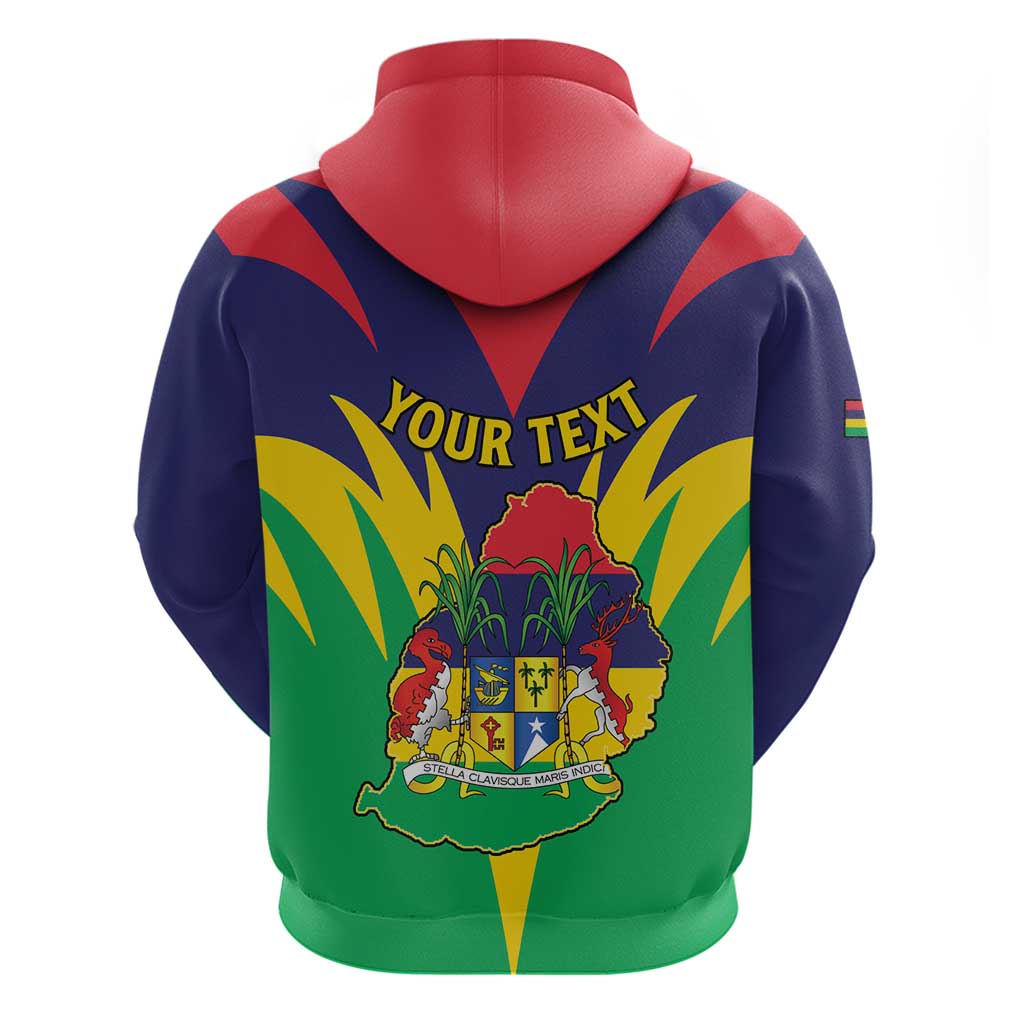 Personalised Republique de Maurice Zip Hoodie Coat Of Arms Flag Style