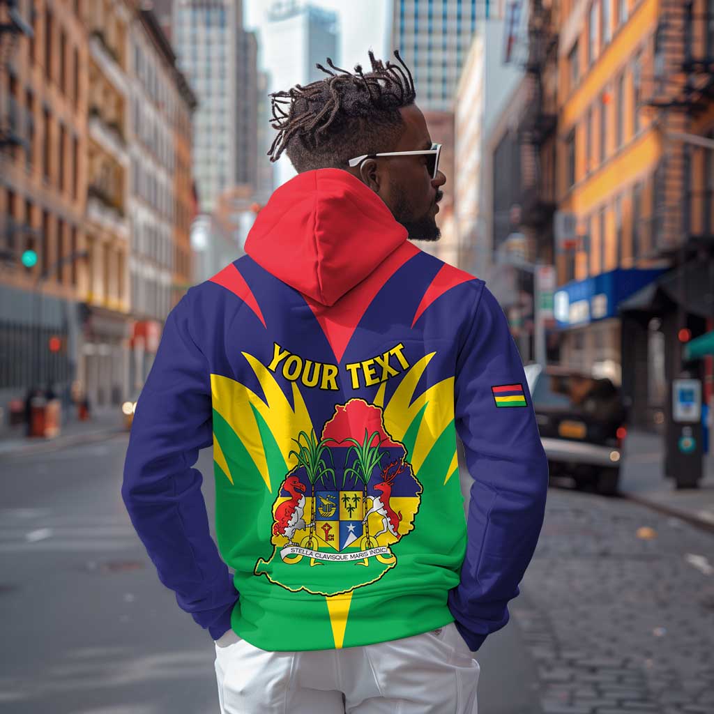 Personalised Republique de Maurice Zip Hoodie Coat Of Arms Flag Style