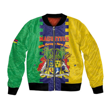 Personalised Republique de Maurice Bomber Jacket Stella Clavisque Maris Indici