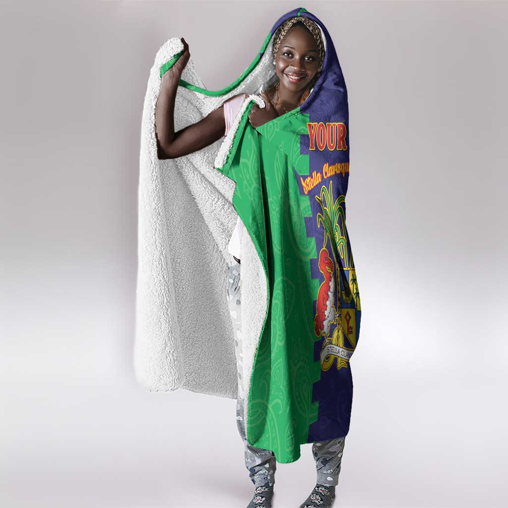 Personalised Republique de Maurice Hooded Blanket Stella Clavisque Maris Indici