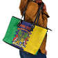 Personalised Republique de Maurice Leather Tote Bag Stella Clavisque Maris Indici