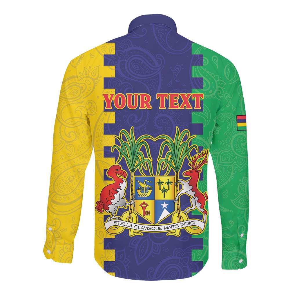 Personalised Republique de Maurice Long Sleeve Button Shirt Stella Clavisque Maris Indici