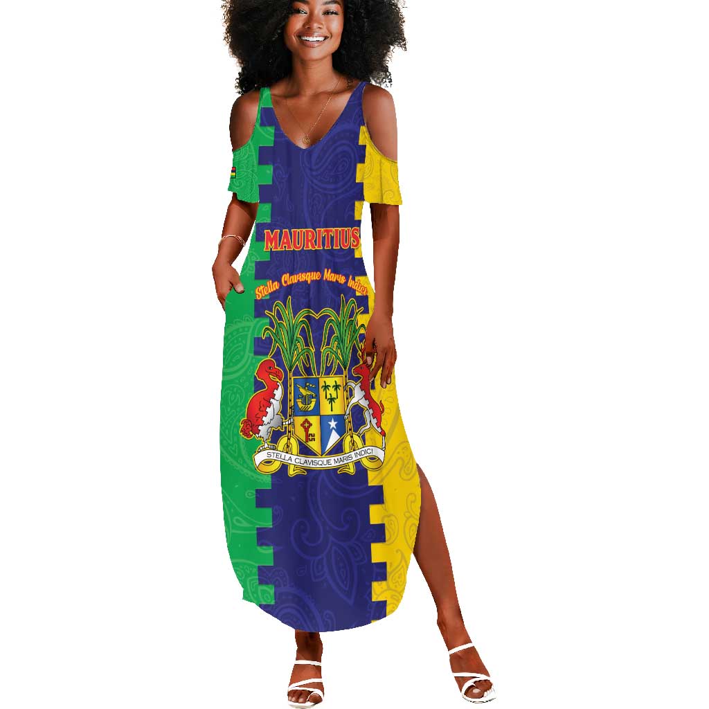 Personalised Republique de Maurice Summer Maxi Dress Stella Clavisque Maris Indici