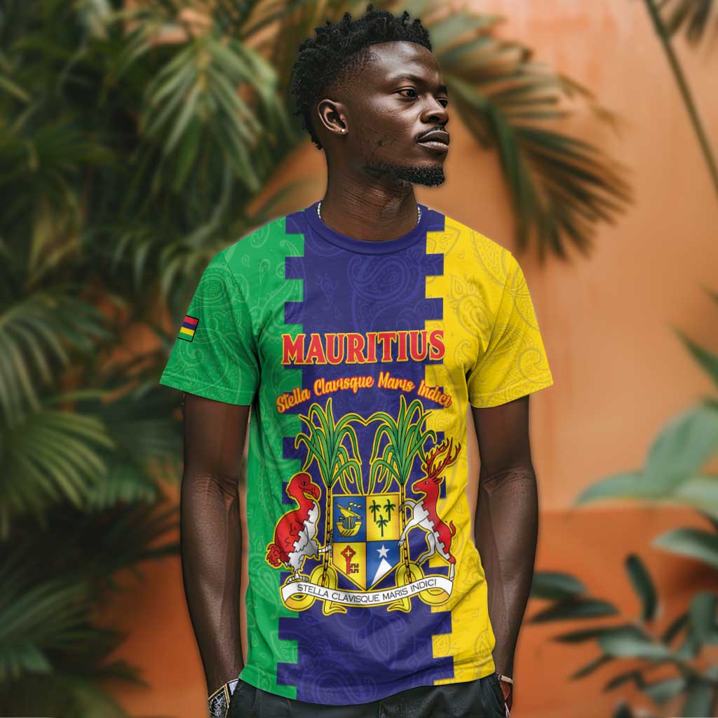 Personalised Republique de Maurice T shirt Stella Clavisque Maris Indici