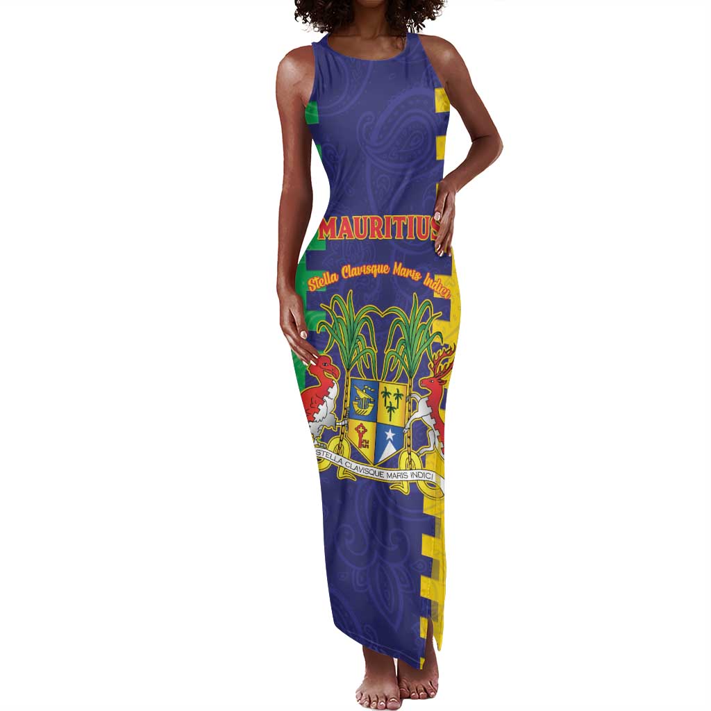Personalised Republique de Maurice Tank Maxi Dress Stella Clavisque Maris Indici