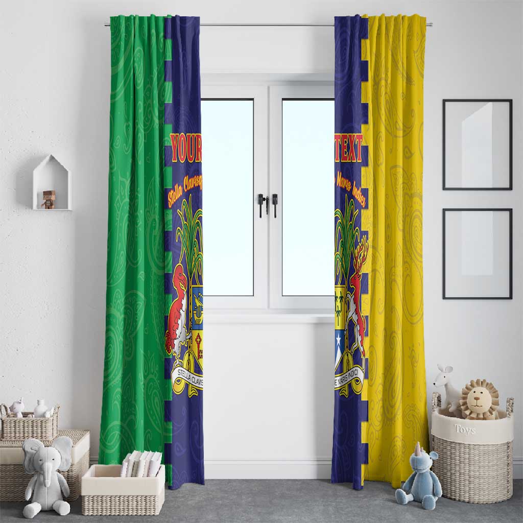 Personalised Republique de Maurice Window Curtain Stella Clavisque Maris Indici