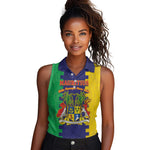 Personalised Republique de Maurice Women Sleeveless Polo Shirt Stella Clavisque Maris Indici