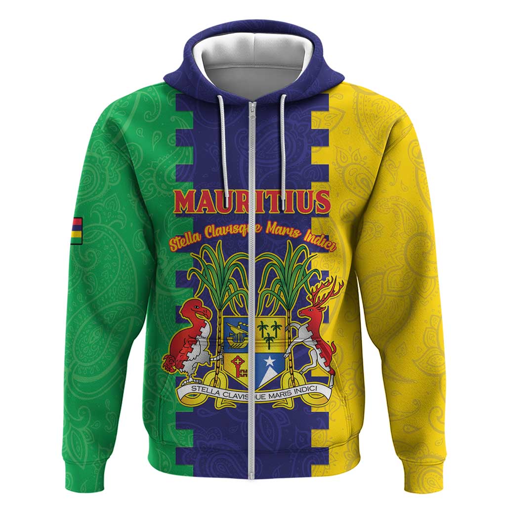 Personalised Republique de Maurice Zip Hoodie Stella Clavisque Maris Indici