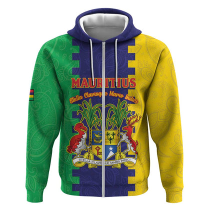 Personalised Republique de Maurice Zip Hoodie Stella Clavisque Maris Indici