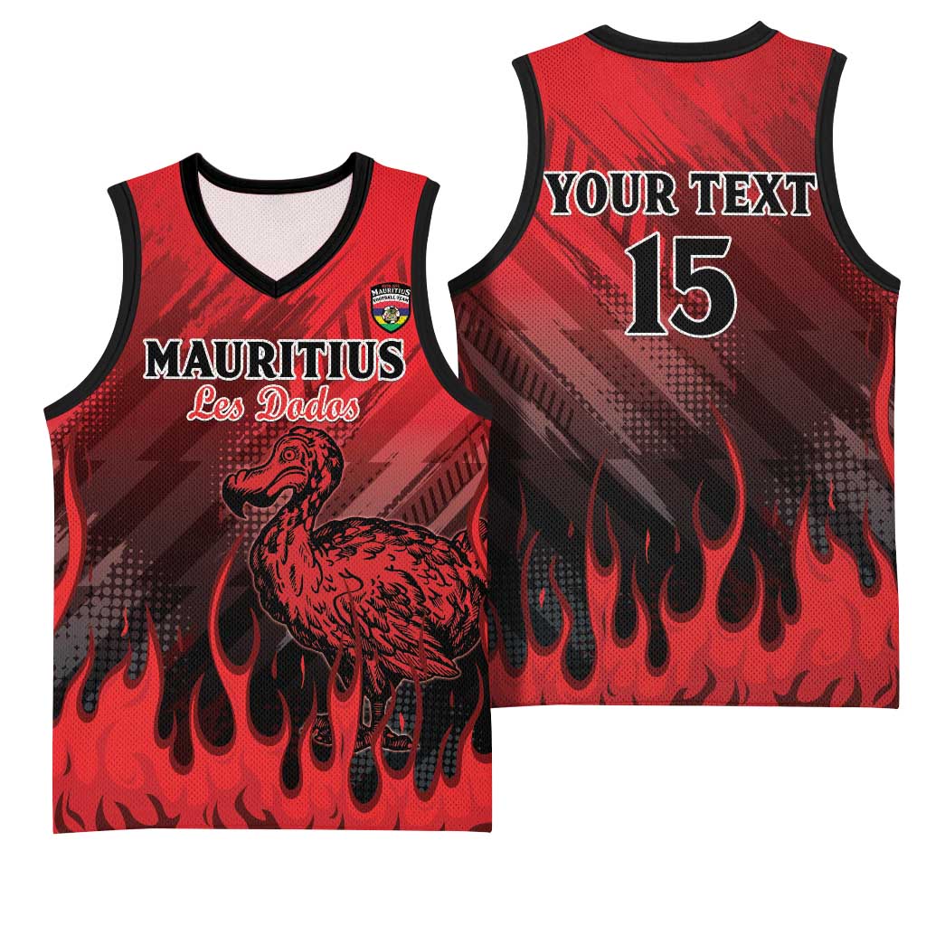 Personalised Mauritius Football Basketball Jersey Go Les Dodos Go LT15